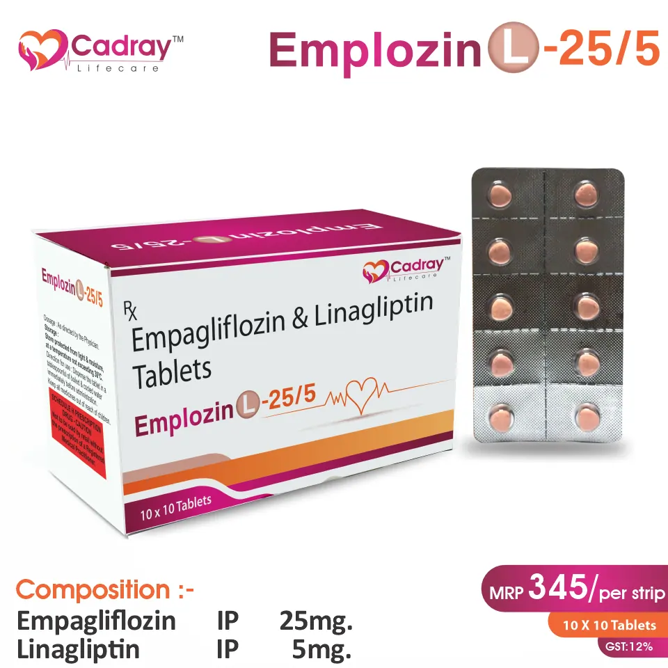 Empagliflozin + Linagliptin Tablet at the best price in PCD Pharma Franchise for SGLT2 Inhibitor, Type 2 Diabetes Management.